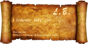 Linkner Bács névjegykártya